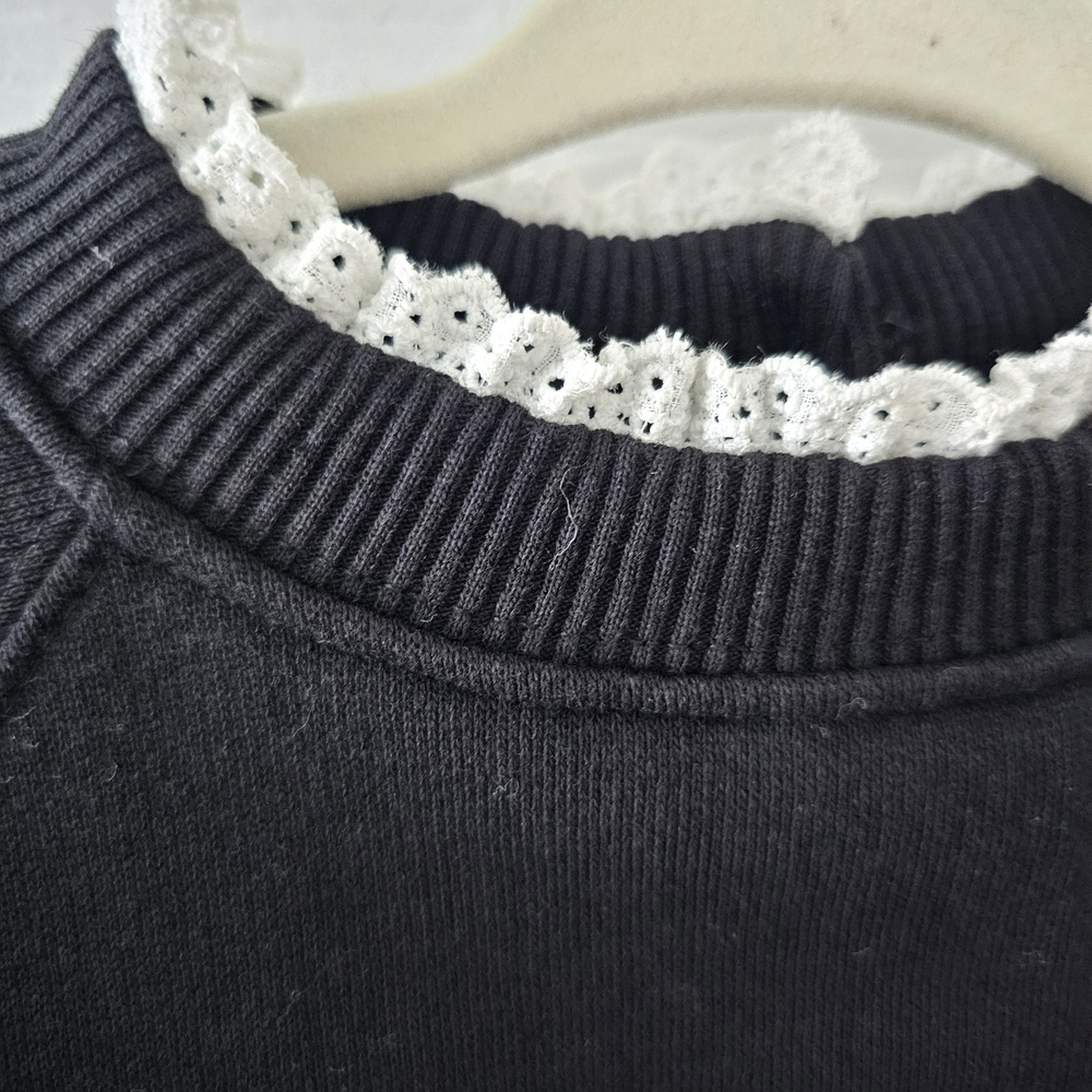 Zara Black Kids Sweater with White Embroidery - Picture 4 of 6